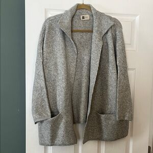 Look By M Gray Open Front Cardigan